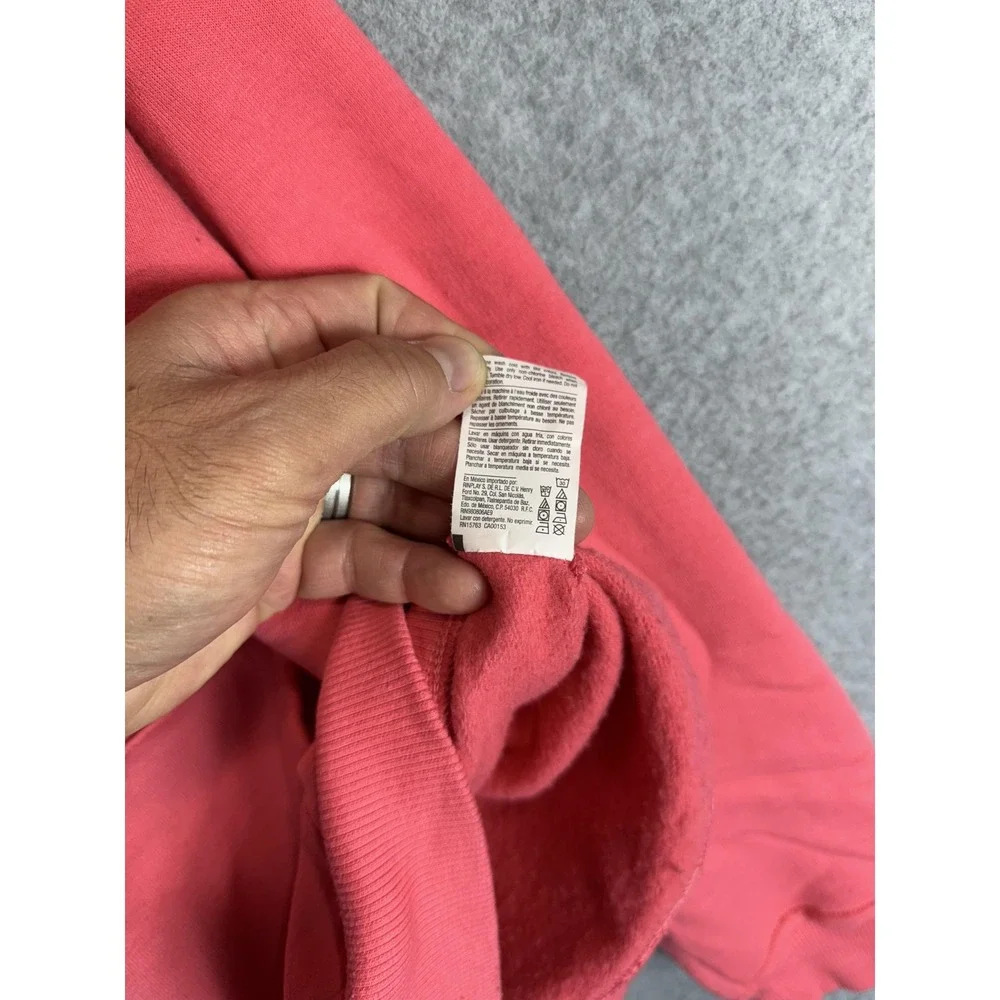 Champion Hoodie Mens Medium Pink Pullover Authentic Athleticwear Spell Out Logo